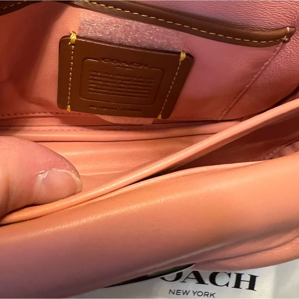 Coach 2021 Candy Pink Nappa Leather Pillow Tabby 18 Crossbody Hand Bag & Dusty - Picture 9 of 16